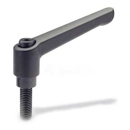 J.W. Winco Zinc Die Cast Adjustable Lever with Steel Components 10-32 x 1.26 Stud 1.77"L 1T32A01K